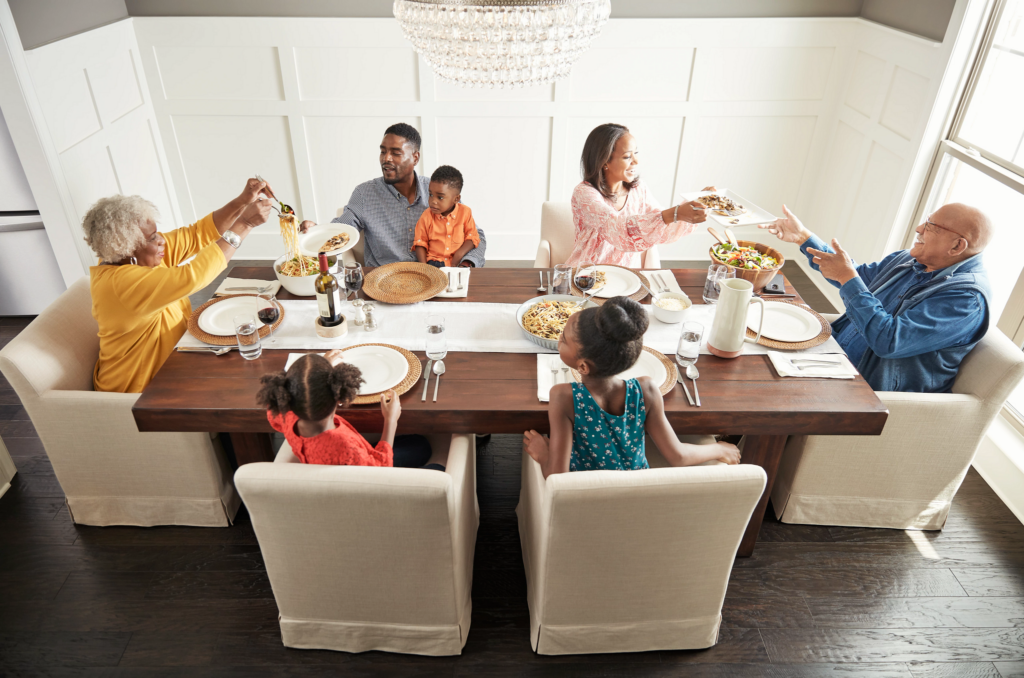 Happy family enjoying breakfast | Homespun